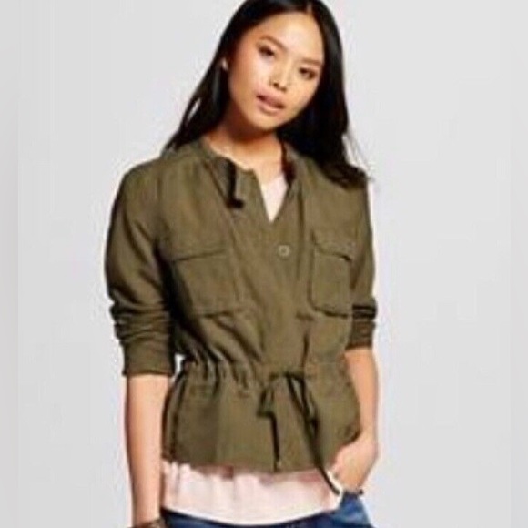 Who What Wear Jackets & Blazers - Like New Who What Wear Women's Olive Green Linen Blend Utility Jacket, L